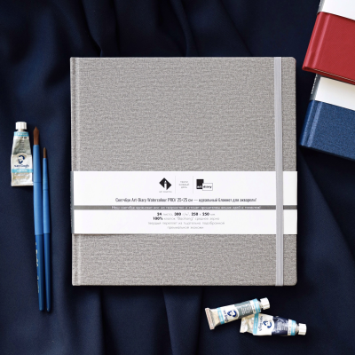 Скетчбук для акварели "ЛЕД" 25х25 см, 100% хлопок Baohong 300 г/м2