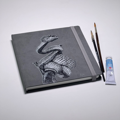 Скетчбук для акварели "КАМЕНЬ" 18х18 см, 100% хлопок Baohong 300 г/м2