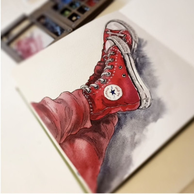 Скетчбук для акварели "ТРАВЯНОЙ" 18х18 см, 100% хлопок Baohong 300 г/м2