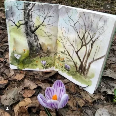 Скетчбук для акварели серии TRAVEL «ЛАВАНДА» А5 (14,8×21) 100% хлопок Baohong 200 г/м2